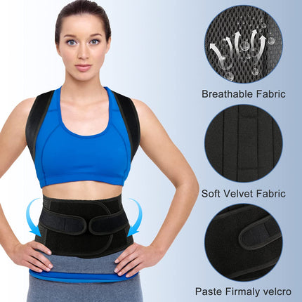 Back Brace Posture Corrector for Women and Men - Adjustable Posture Back Brace for Upper and Lower Back Pain Relief - Improve Back Posture and Lumbar Support, Medium(Waist:29-33 Inches)