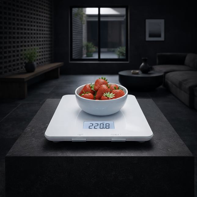 Bluetooth Food Scale with App, Digital Smart Kitchen Scale, Glass, White