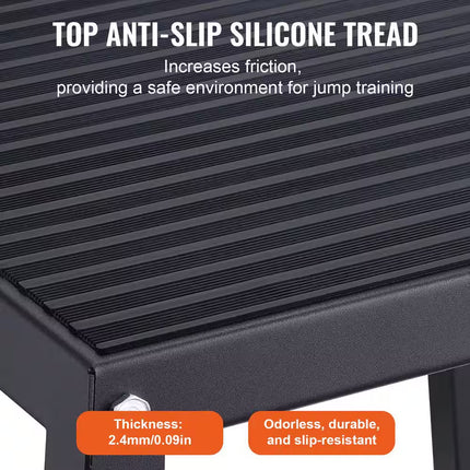 Plyometric Jump Box, 12 In. Plyo Box, Steel Plyometric Platform and Jumping Agility Box, Anti-Slip Fitness, Black
