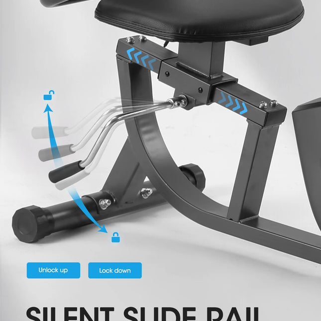 Exercise Bike Indoor Recumbent Exercise Bike Stationary with Adjustable Seat and 8 Resistance Level Seat Height Adjustment