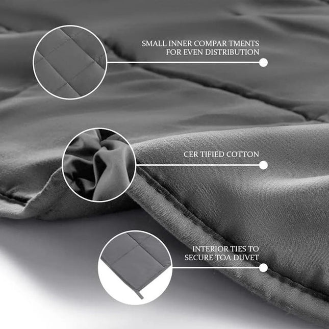 Weighted Blanket Cooling Breathable Heavy Blanket with Glass Beads Small Blanket ,7 Lbs, 40"X60", Twin Size, Grey, Soft Thick Blanket All-Season