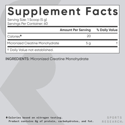 Creatine Monohydrate 5G Micronized Creatine 10.58Oz - 60 Serving