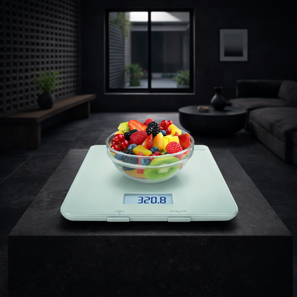 Bluetooth Food Scale with App, Digital Smart Kitchen Scale, Glass, White