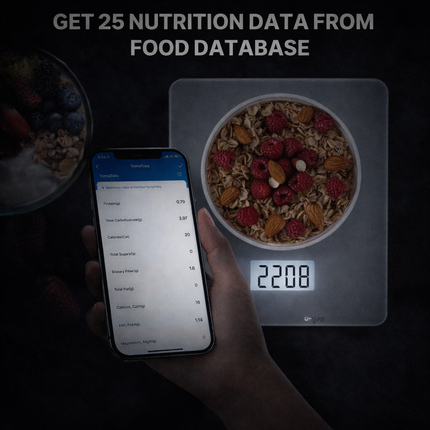 Bluetooth Food Scale with App, Digital Smart Kitchen Scale, Glass, White