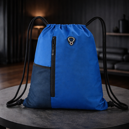 Gym-Drawstring-Backpack-Bag with Shoe Compartment and Two Water Bottle Holder Large String Backpack Sports Bag Athletic Sackpack for Men Women