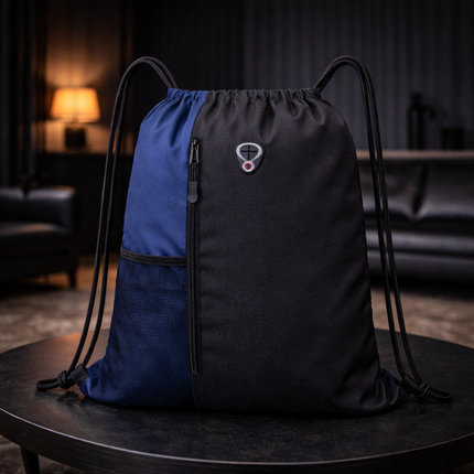 Gym-Drawstring-Backpack-Bag with Shoe Compartment and Two Water Bottle Holder Large String Backpack Sports Bag Athletic Sackpack for Men Women