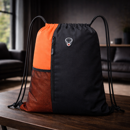 Gym-Drawstring-Backpack-Bag with Shoe Compartment and Two Water Bottle Holder Large String Backpack Sports Bag Athletic Sackpack for Men Women
