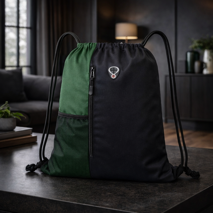 Gym-Drawstring-Backpack-Bag with Shoe Compartment and Two Water Bottle Holder Large String Backpack Sports Bag Athletic Sackpack for Men Women