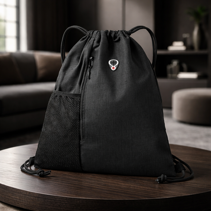 Gym-Drawstring-Backpack-Bag with Shoe Compartment and Two Water Bottle Holder Large String Backpack Sports Bag Athletic Sackpack for Men Women