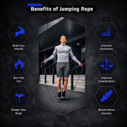 Weighted Rope - 1LB Heavy Jump Rope for Men Women Fitness Workouts, Non-Slip Aluminum Handles, Premium Skipping Rope for Exercise, Adjustable Length 9MM Solid Pvc/Cotton Rope