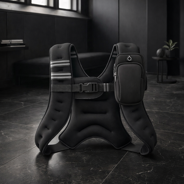 Weighted Vest, 6Lb/8Lb/12Lb/16Lb/20Lb/25Lb/30Lb Weight Vest with Reflective Stripe for Workout, Strength Training, Running, Fitness, Muscle Building, Weight Loss, Weightlifting