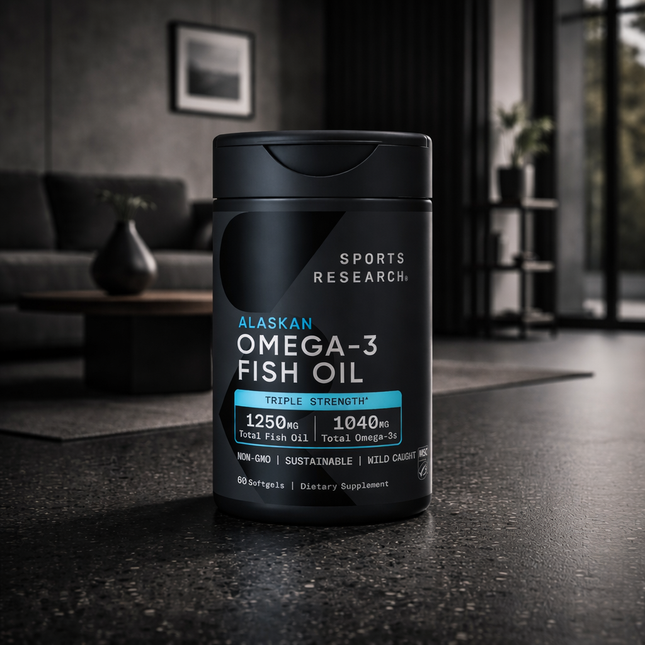 Omega 3 Fish Oil Supplement, Triple Strength 1250Mg Omega 3 Fatty Acids, 60 Softgels