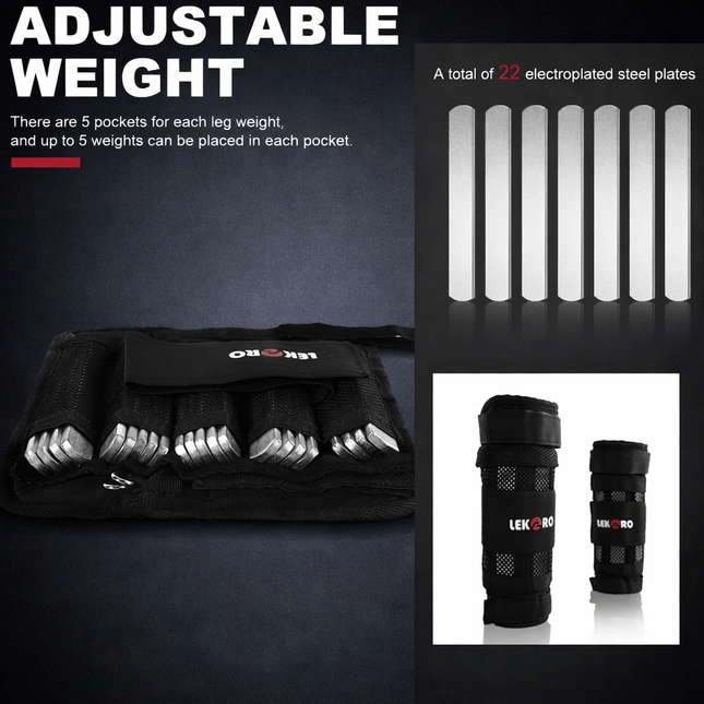 Wrist Ankle Weights, Adjustable Ankle Weights, Removable Wrist Ankle Weights for Men Women, for Fitness, Walking, Jogging, Workout, Running, 1Pair 2 Pack