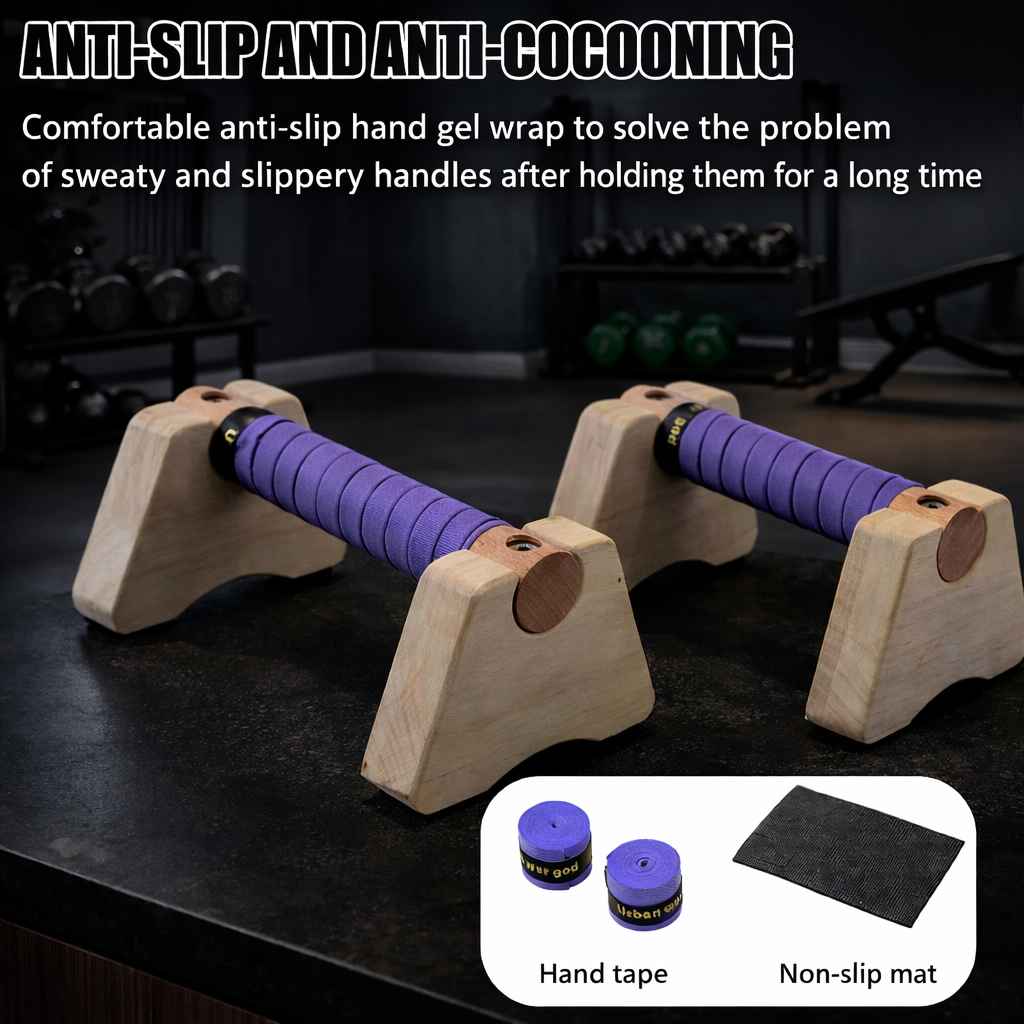Wooden Push-Up Stand Non-Slippush up Bar Handles Fitness Pushup Board Calisthenics Parallettes Bar Exercise Equipment for Home