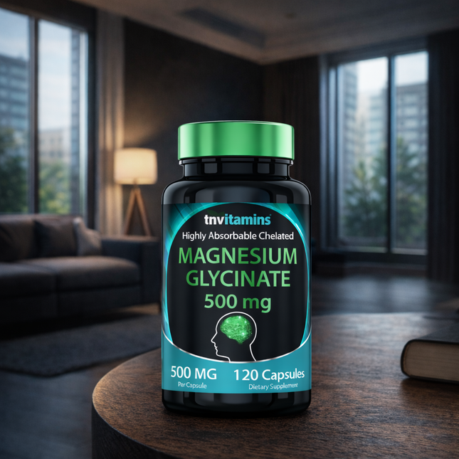 Magnesium Glycinate 500Mg per Capsule - 120 Count | Health Concerns: Sleep, Mood, & More