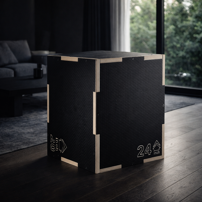 3 in 1 Plyometric Jump Box, 24/20/16 In. Anti-Slip Wooden Plyo Box, Platform & Jumping Agility Box, for Training, Black