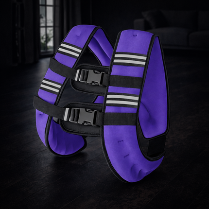 Weighted Vest Purple 8 Lb Weight Vest for Woman Men Sport Weighted Vest with Reflective Stripe Adjustable Buckle Straps Mesh Pocket for Strength Training Running