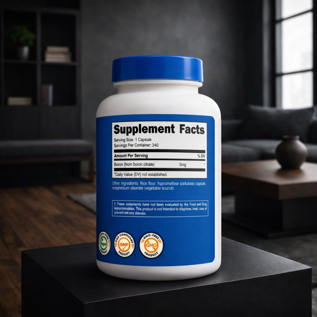 Boron Capsules 5Mg per Serving (240 Vegetarian Capsules) - Non-Gmo Supplement