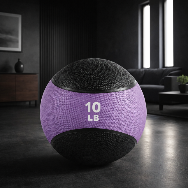 Weighted Medicine Ball - Non-Slip Rubber Shell & Dual Texture Grip - Workout Exercise Ball for Core Strength, Balance Training, Coordination Fitness - Multiple Weights & Colors