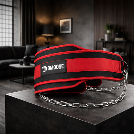 Dip Belt for Weight Lifting, Pullup, Squats & Dips - 36" Robust Steel Chain, Comfortable Neoprene Padding Supports 350Lbs - Gym Weight Belt for Strength Training Workout & Weightlifting