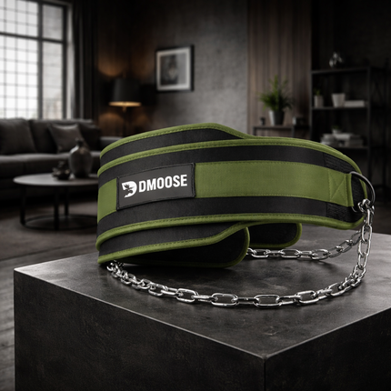Dip Belt for Weight Lifting, Pullup, Squats & Dips - 36" Robust Steel Chain, Comfortable Neoprene Padding Supports 350Lbs - Gym Weight Belt for Strength Training Workout & Weightlifting