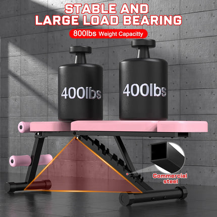 9 Positions Adjustable Weight Bench,Foldable Workout Bench Olympic Weight Bench for Home Gym Full Body Strength Training,Support up to 800Lbs