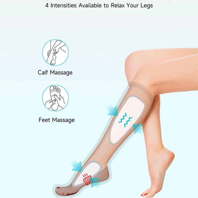 Leg Compression Boots Massager for Circulation and Pain Relief, Leg Air Compression Foot and Calf Massager with Heat