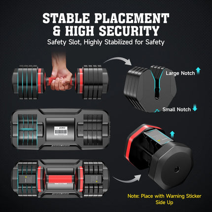 55LB Adjustable Dumbbells 15Lb to 55Lb Adjustable Dumbbells for Home Gym Exercise Equipment